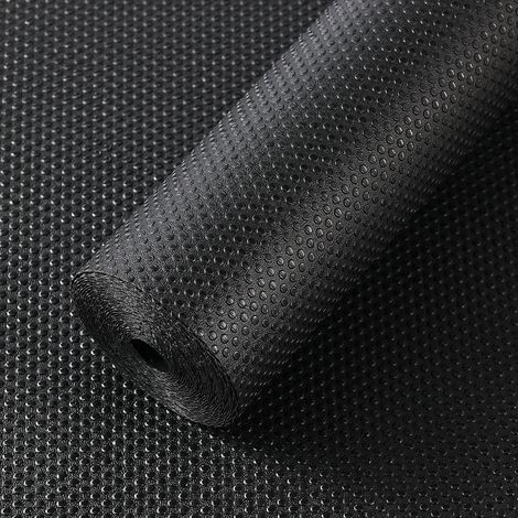 Revêtements d'étagère de Cuisine, revêtement de réfrigérateur étanche et résistant à l'huile pour armoires, Tapis de tiroir antidérapants, matériau EVA, Non adhésif pour étagères Noir 60x600cm (1/5)