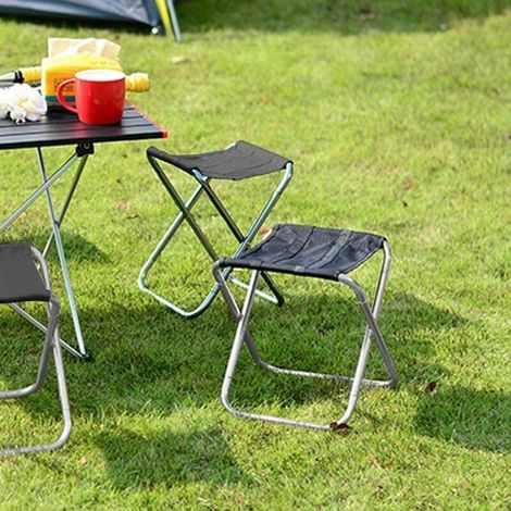 Tabouret pliant d'extérieur, tabouret pliant en alliage d'aluminium, mini tabouret pliant portable, ultra-léger, avec sac de rangement, pour la pêche, le camping, les barbecues en plein air,