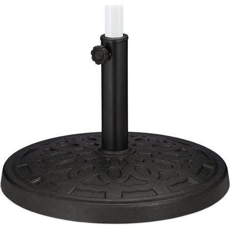 Pied de Parasol, pour Tubes de Parasol de 38-50 mm, D : 50 cm, Balcon, Jardin, Imitation Fonte, Support, Noir (1/5)