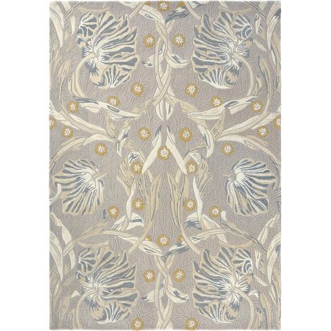 Tapis salon et chambre en laine 170x240 gris clair fait à la main (1/5)