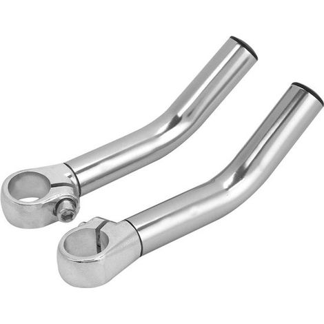 2 piezas de tapones para manillar de bicicleta, amortiguadores de aleación de aluminio para bicicleta (plateados) (1/2)
