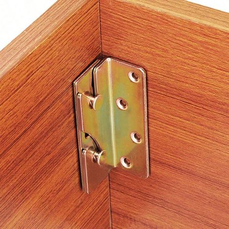 4 Connecteurs pour Poutres en Bois avec Charnières, Supports Métalliques d'Angle pour Assemblage de Lits et Meubles, Fixations de Menuiserie Durables (1/5)