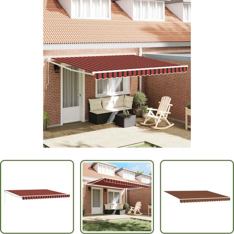 Store extérieur - Auvent Rétractable Jaune et Orange 400 × 350 cm (1/5)