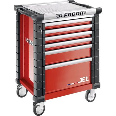 Servante d'atelier 6 tiroirs rouge – 3 modules – Charge jusqu'à 500 kg – Roues pivotantes avec freins – Plateau extra large 163 mm – Eny Suministros (1/4)