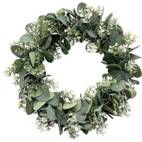Country style eucalyptus wreath, green door wreath