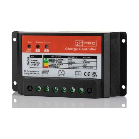 Régulateur solaire RS PRO, tension du panneau solaire 12 V, 24 V ( Prix pour 1 )