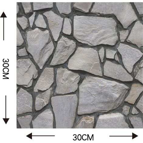 Papier peint auto-adhésif amovible en brique noire 3 dimensions, résistant à l'eau et à l'humidité, autocollants muraux en PVC pour salon, salle de bain, comptoir de cuisine (1/5)