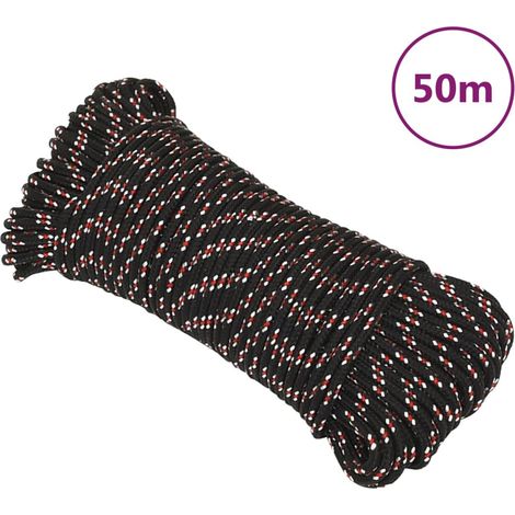 Corde marine pour bateau en polypropylène noir, 3 mm, 50 m - PANGIVO (1/5)