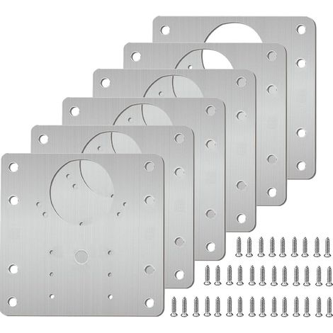 10 Pièces Plaque Reparation Charniere Porte d'armoire,plaque de réparation de charnière de porte de placard de cuisine avec trou, supports de fixation
