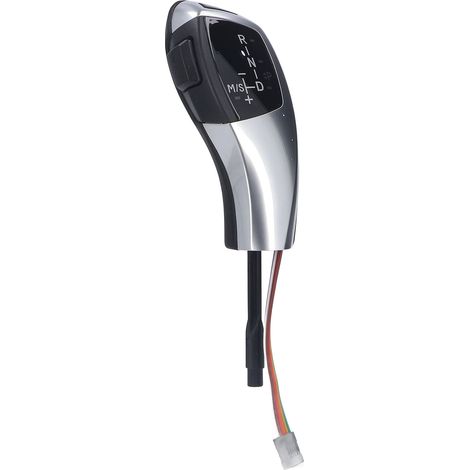 Le pommeau de levier de vitesse automatique à LED (bouton rouge du côté conducteur, à gauche) pour les modèles Z4 E85 2001-2008 est doté d'une finition argentée électroplaquée. (1/5)