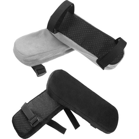 4 Pièces Coussin D'accoudoir Ergonomique Deux Sangles Ajustables en Mousse à Mémoire Facile d'entretien et Fond Antidérapant pour Chaises de Bureau pour Longues Sessions de (1/5)