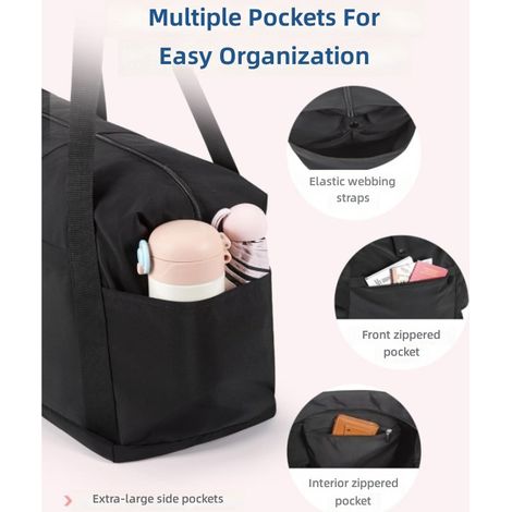 Sac de week end pliable 23 L pour femme, voyage gym une nuit grande capacité (1/5)