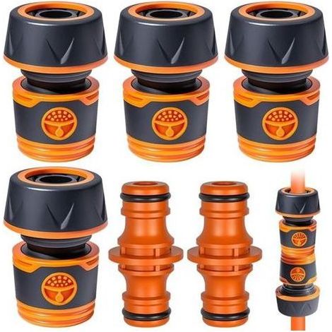 Set di 4 connettori per tubo flessibile da 19 mm (attacco per tubo flessibile da 3/4"), comprensivo di 2 connettori per prolunghe e raccordi per tubi dell'acqua. (1/5)