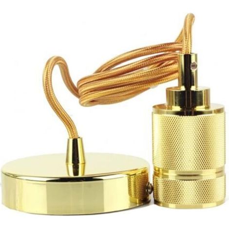 E27 Douille de Lampe Suspension en Métal Pendule corde 150CM Retro Suspension Lampe de Chaîne en Cuivre Laiton Couleur Cuivre itulaire DIY Lampe Accessoires Pendentif