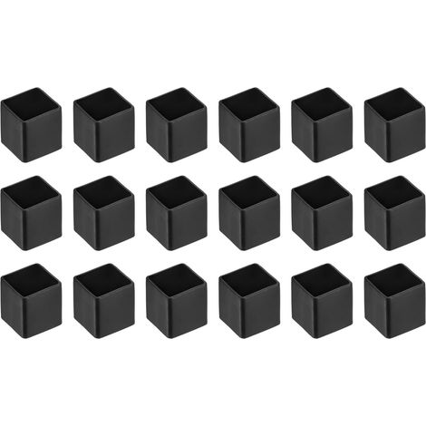 18 Pièces Bouchons Carrés en Plastique 20 x 20mm Noir (1/5)