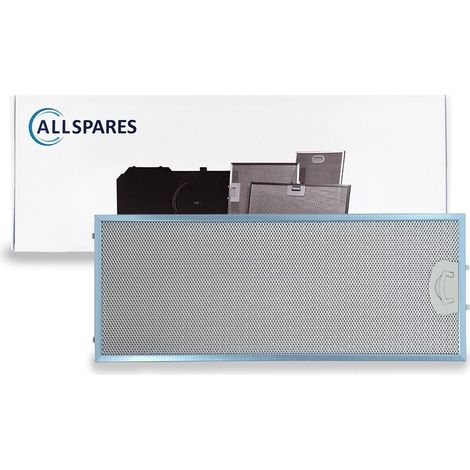 Filtro metálico AllSpares para campanas extractoras compatible con Bosch Siemens Neff 11022474 (482x192x8mm)