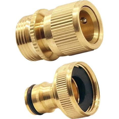 Kit 4 pièces raccord rapide fileté tout laiton – Connexion robuste arrosage – Haute qualité