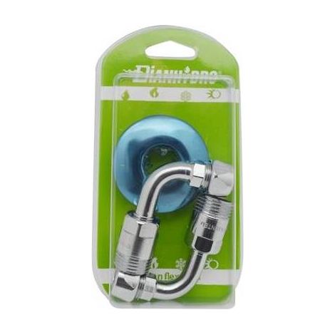 2 PZ CURVETTE SOTTOLAVABO A  90° COMPLETE E GIREVOLE BLISTER Misura: pz. 2 - 1/2 x 3/8 Diam. 10