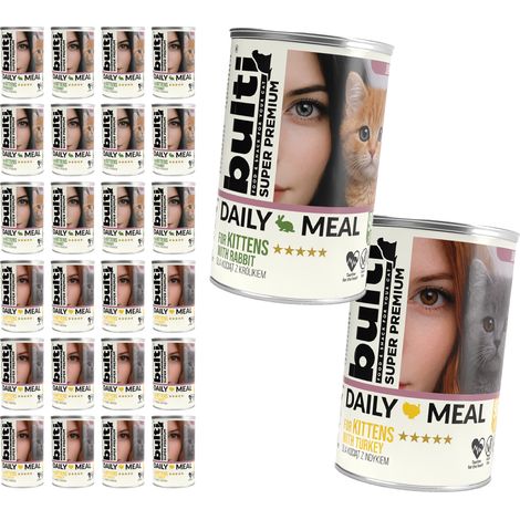 BULTI Repas Quotidien pour Chatons, Aliment Humide pour Chatons, Mélange de Saveurs, 24 x 400 g (1/5)