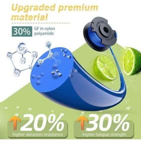 Lot de 7 fils de rechange pour coupe-herbe Ryobi One+ AC14RL3A, recharge de 0,065 pouce, compatible avec les coupe-bordures Ryobi 18 V, 24 V et 40 V (6 fils de coupe, 1 capuchon de coupe)