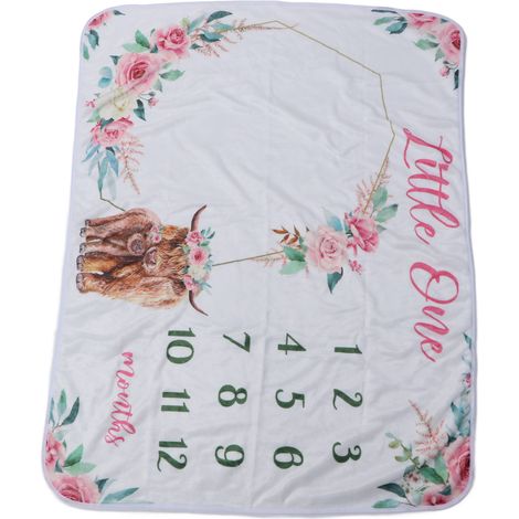 Baby-Meilensteindecke mit Rosenmuster, Flanell, für Neugeborene, Hintergrund für Fotografie-Requisiten, Rose (1/5)