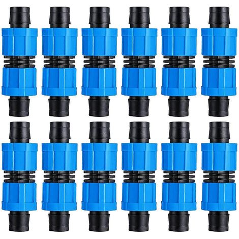 Lot de 12 raccords pour système d'irrigation goutte à goutte, connecteurs universels 1/2 pouce pour tuyaux d'irrigation goutte à goutte, compatibles avec les rubans d'irrigation goutte à goutte de 16 (1/5)