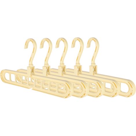 Cintre Multifonction 9 Trous Lot de 5 Rotatif 360° Pliable PP/TPE Gain de Place Armoire Dressing (1/5)