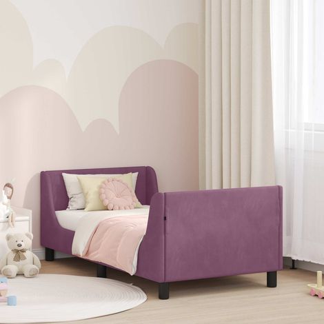 Cadre de lit pour enfants avec tête de lit-Structure de lit Violet 80 x 160 cm 400570 (1/5)