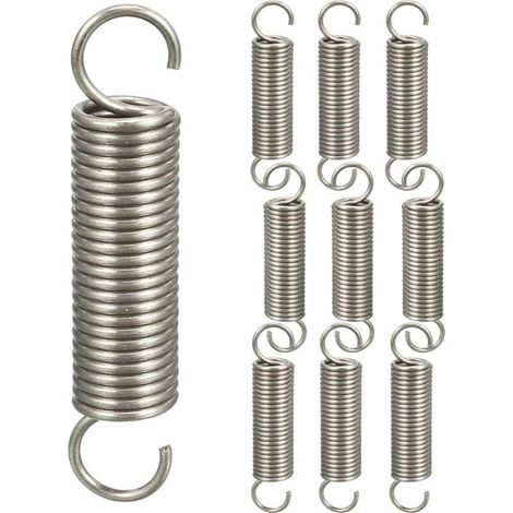 Lot de 10 ressorts double crochet galvanisés – Ressorts de traction et de compression – Taille 1,2 11 45 mm – Pour assemblages techniques - 10pcs (1/2)