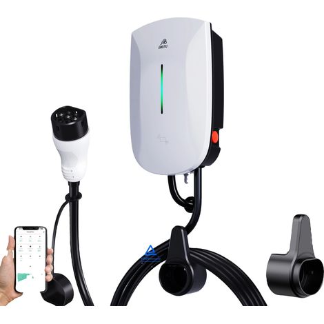 Cargador para vehículos eléctricos, enchufe tipo 2, potencia de 7 kW/11 kW/22 kW, 32 A, 7 kW, monofásico. (1/2)