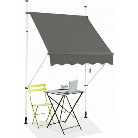 Store banne rétractable réglable, auvent extérieur pour terrasse, balcon ou jardin, cadre aluminium (1/5)