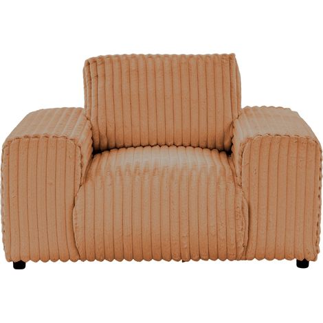 CAISA - Fauteuil en velours côtelé - Terracotta