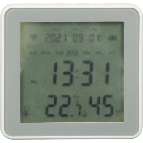 Capteur intelligent de température et d'humidité, thermomètre et hygromètre d'intérieur sans fil avec surveillance à distance via l'application Tuya WiFi (1/5)