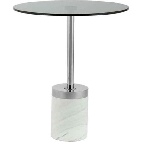 Table d'Appoint en Marbre "Lana" 53cm Gris & Blanc (1/5)