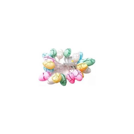 Luci pasquali a batteria, decorazione pasquale con 10 LED, uova di Pasqua colorate per feste, appartamenti e uso interno (bianco caldo/2 m) - Crezuo
