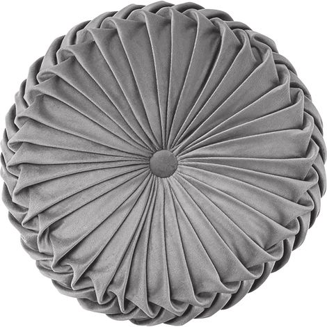 Cuscino Rotondo Zucca Effetto Velluto Circolari Per Divano Decorativo Letto 35 Cm Grigio (1/5)