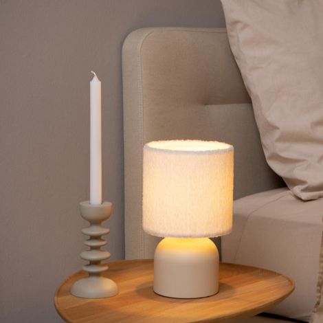 Lucide WOOLLY - Tischlampe - Ø 16 cm - 1xE14 - Beige (1/5)