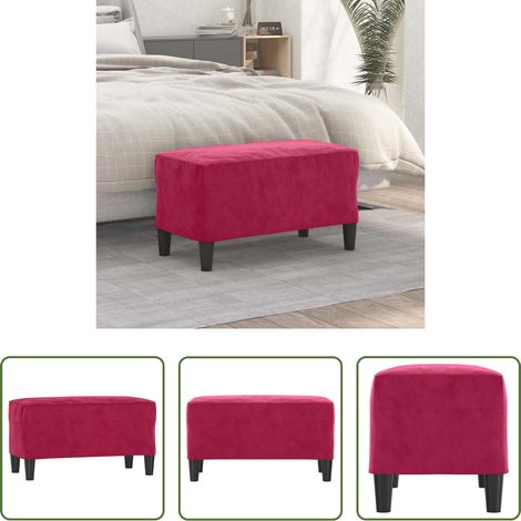 vidaXL Banc Rouge bordeaux 70x35x41 cm Velours (1/5)