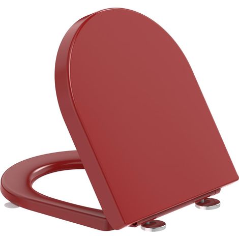 Abattant WC Forme D Duroplast Fermeture douce Compact Rouge (1/5)