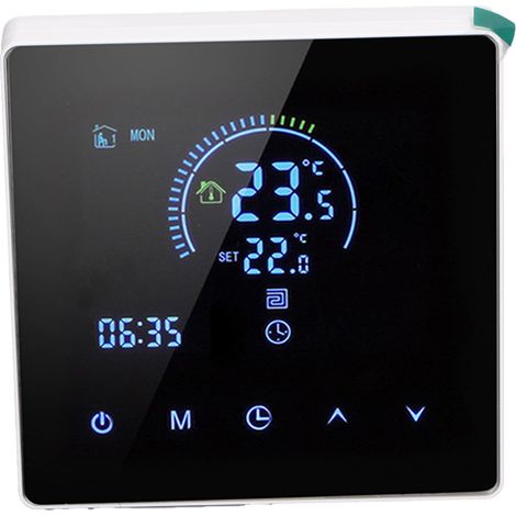 Intelligenter 3-Ampere-Thermostat mit Touchscreen und LCD-Anzeige für Warmwasserboiler, geeignet für Zuhause, Büro, Einkaufszentrum und Geschäft (Weiß, WLAN) (1/5)