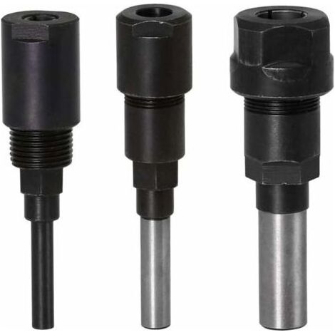 Router Collet Extension Bit de routeur Extension de collet et rognage Découpage Machine de gravure Extender Porte-mandrin de travail du bois Fraise (1/4 Shank+8MM Shank+1/2 Shank) (1/5)