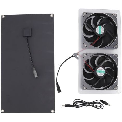 DEESSE SHOP-Kit de ventilateur à panneau solaire 100W – Étanche IP67 – Faible bruit 34dB – Pour serres et poulaillers – Silicium monocristallin, ABS (1/5)