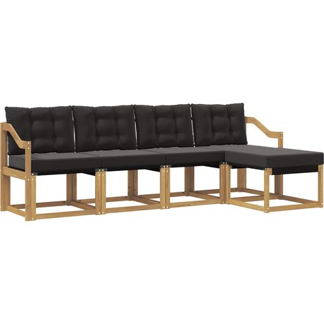 Outdoor Sofa Set 5 pcs White and Black vidaXL (1/5)