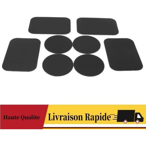 Lot de 8 plaques métalliques adhésives pour support de téléphone magnétique (1/4)