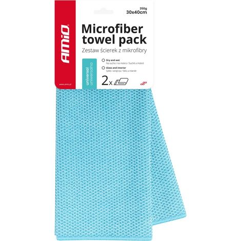 Paño universal de microfibra para uso en seco y húmedo, 30x40 cm, 350 g, 2 unidades. amio-03737 (1/4)