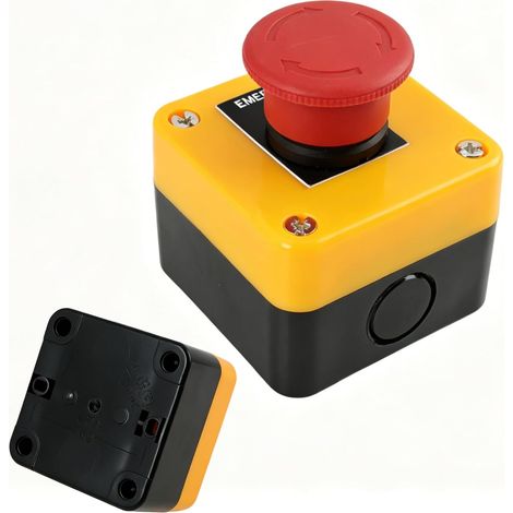 660V 10A Bouton Poussoir d’Arrêt d’Urgence Champignon Rouge,Interrupteur de Sécurité pour Appareils Industriels,Commande d’Équipement et Protection de Circuits 22mm,Matériaux Durables et Respectueux (1/5)