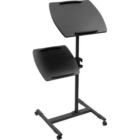 BeMatik - Chariot pour projecteur et ordinateur portable. Support noir pour notebook avec roues (1/5)