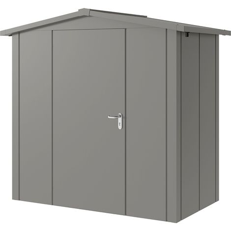 Hörmann Metall-Gerätehaus "Juno" mit Satteldach, JSD3 - Design, 214 x 118 cm (B x T), graualuminium, 1-flüglige Tür, Anschlag links (1/5)