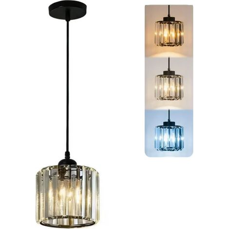 BEAFACE Suspension LED moderne, lampe pour îlot de cuisine, plafonnier en cristal, lampe de chevet décorative LED, trois températures de couleur (1/5)