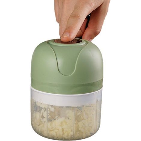 Mini hachoir à ail électrique, robot culinaire électrique rechargeable par USB, presse-ail portable, hachoir à légumes, oignons et viande avec brosse, 250 ml (1/5)